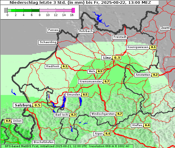 Niederschlag, 22. 8. 2025
