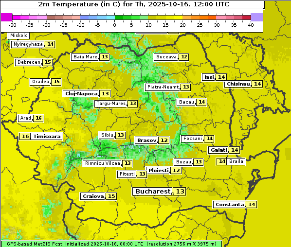Temperatur, 16. 10. 2025