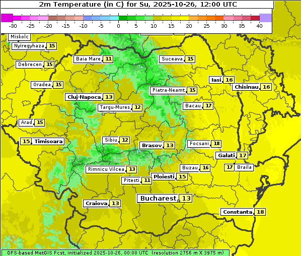 Temperatur, 26. 10. 2025
