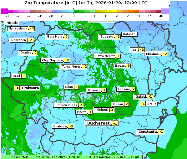Temperatur, 20. 1. 2026