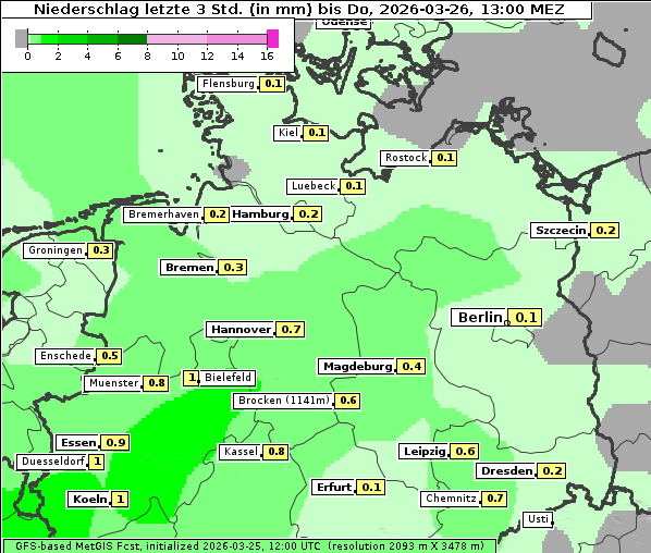 Niederschlag, 26. 3. 2026