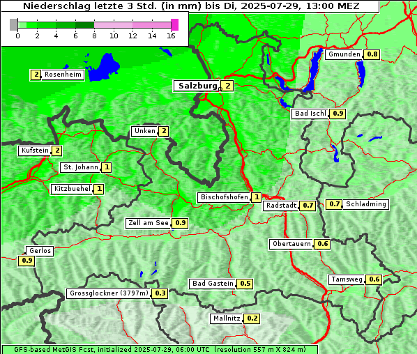 Niederschlag, 29. 7. 2025