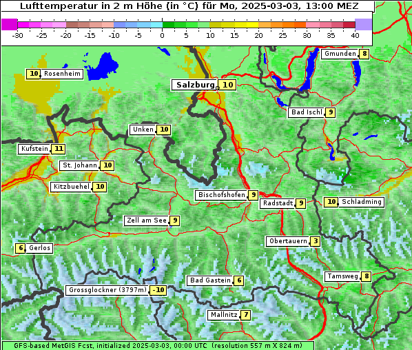 Temperatur, 3. 3. 2025