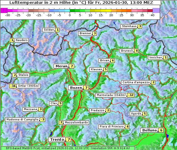 Temperatur, 30. 1. 2026