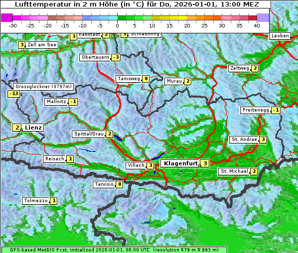 Temperatur, 1. 1. 2026