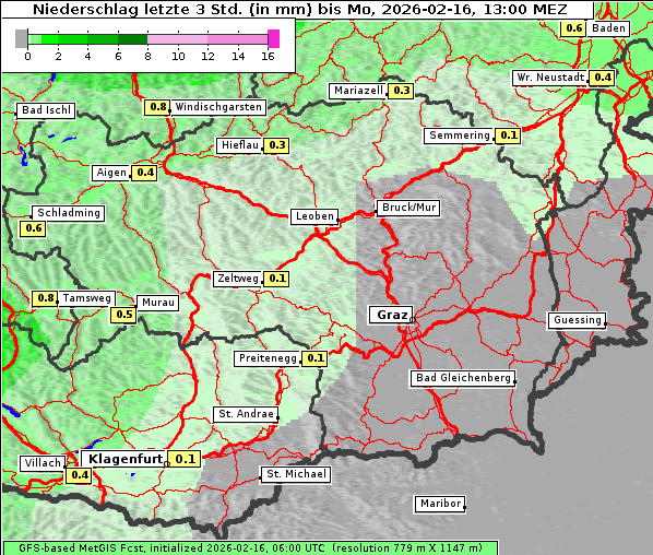 Niederschlag, 16. 2. 2026