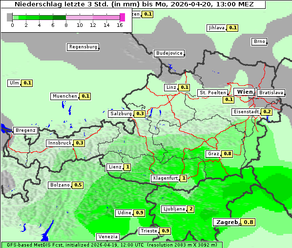 Niederschlag, 20. 4. 2026
