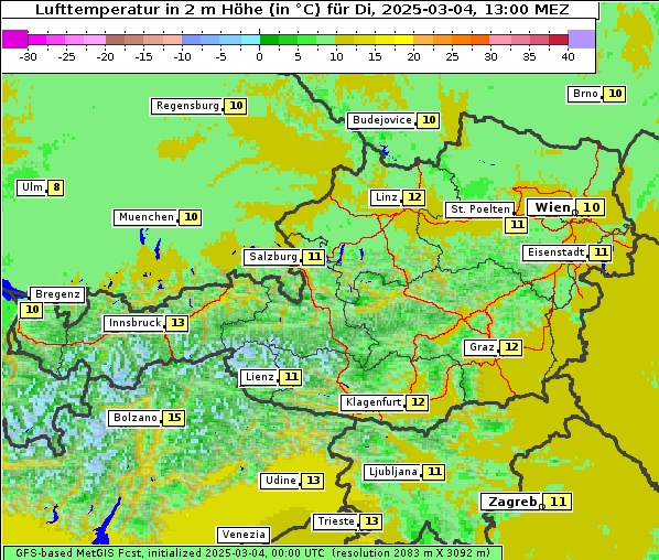 Temperatur, 4. 3. 2025