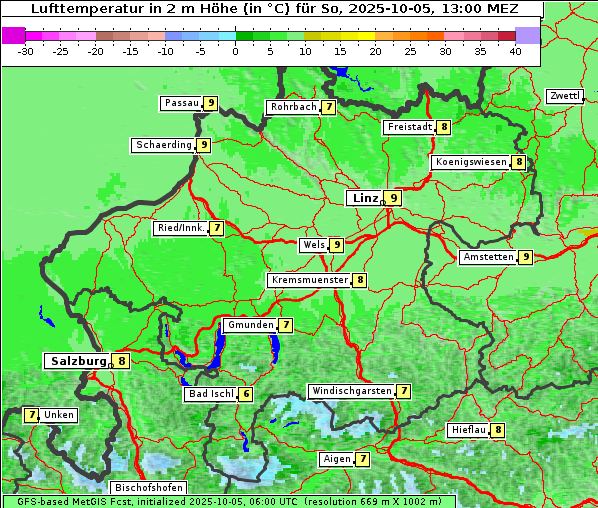 Temperatur, 5. 10. 2025