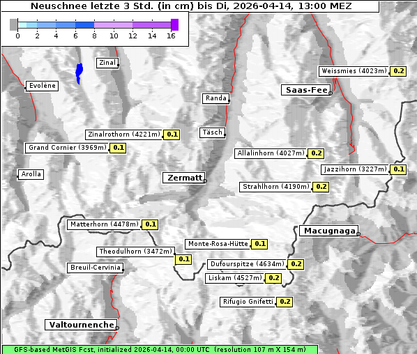Neuschnee, 14. 4. 2026