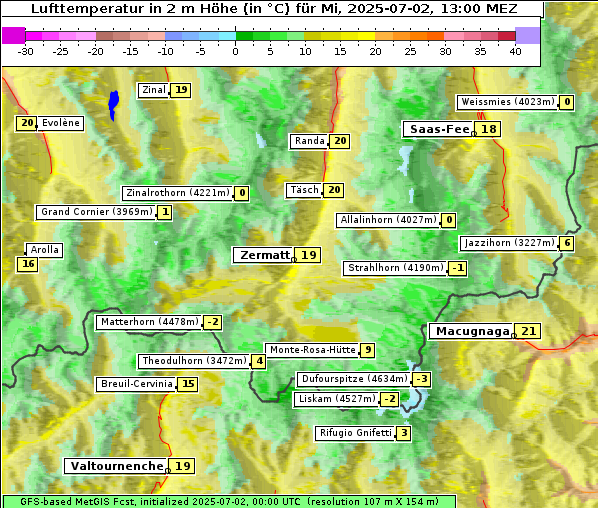 Temperatur, 2. 7. 2025
