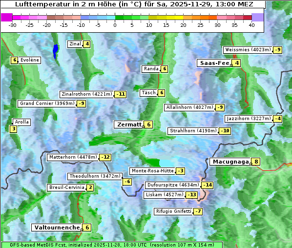 Temperatur, 29. 11. 2025