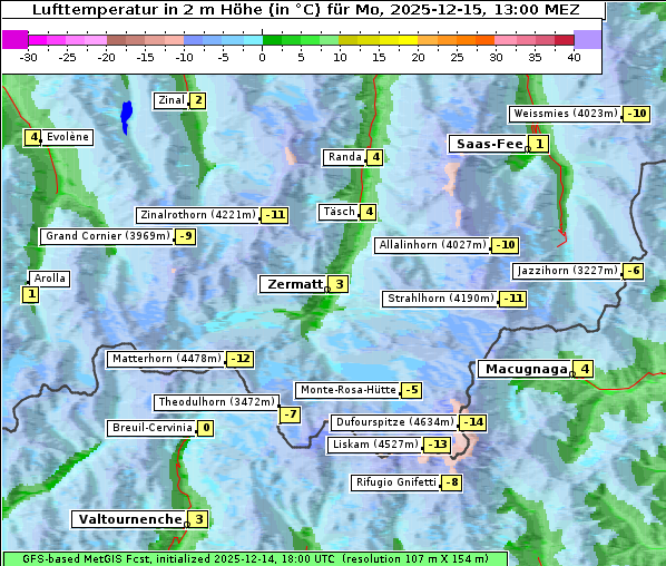 Temperatur, 15. 12. 2025