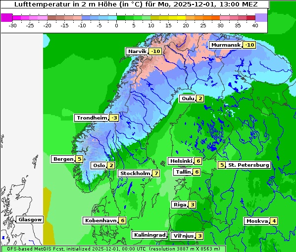 Temperatur, 1. 12. 2025