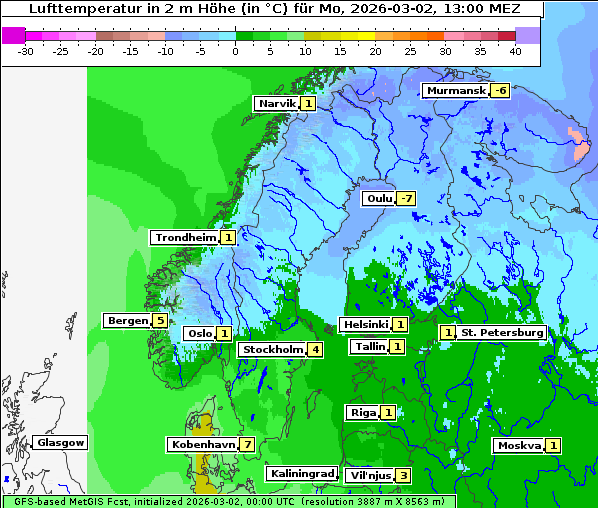 Temperatur, 2. 3. 2026