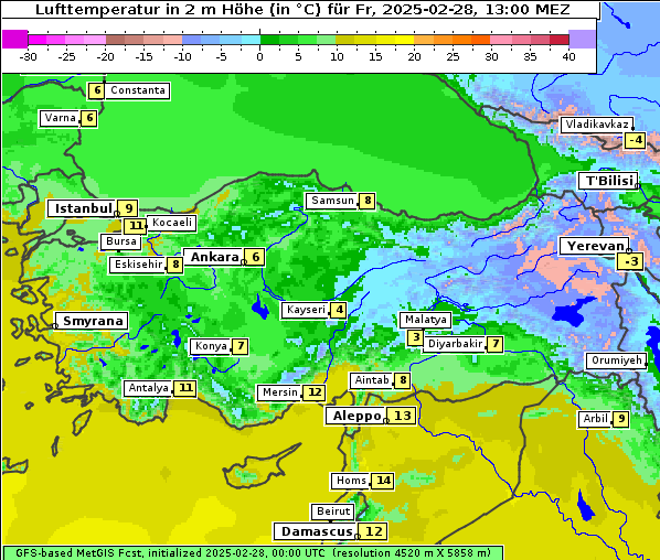 Temperatur, 28. 2. 2025