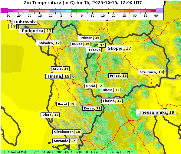 Temperatur, 16. 10. 2025
