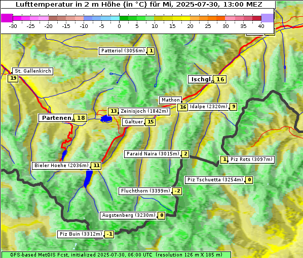 Temperatur, 30. 7. 2025