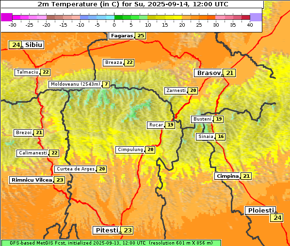 Temperatur, 14. 9. 2025