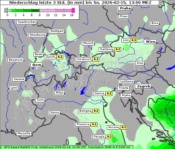 Niederschlag, 15. 2. 2026
