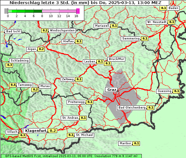 Niederschlag, 13. 3. 2025