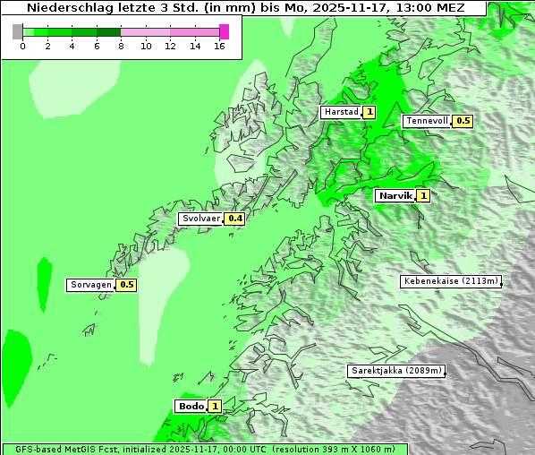 Niederschlag, 17. 11. 2025