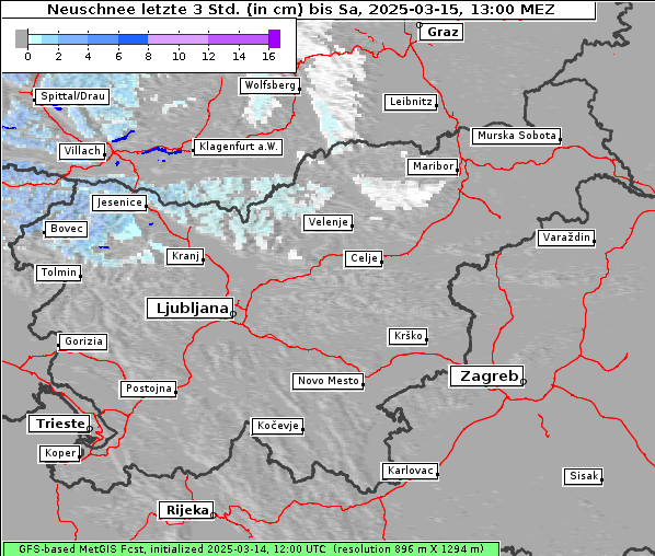 Neuschnee, 15. 3. 2025