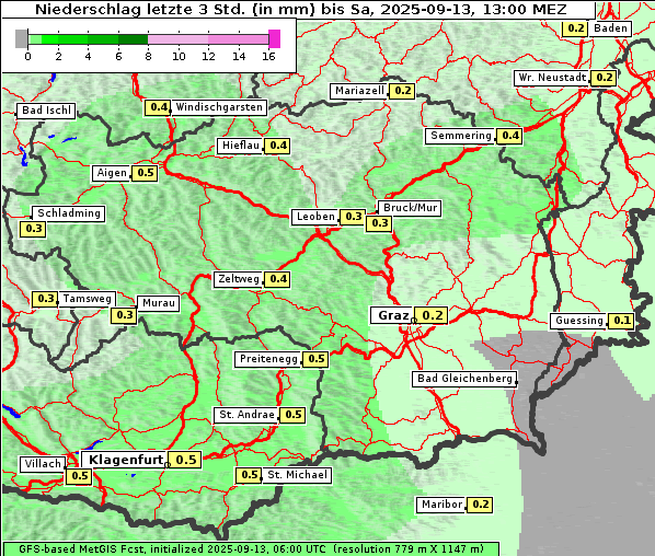 Niederschlag, 13. 9. 2025
