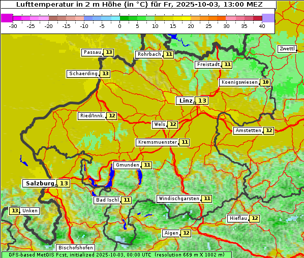 Temperatur, 3. 10. 2025