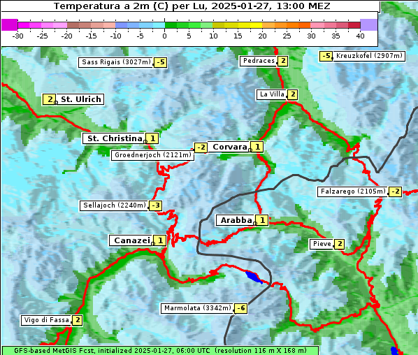 Temperatur, 27. 1. 2025