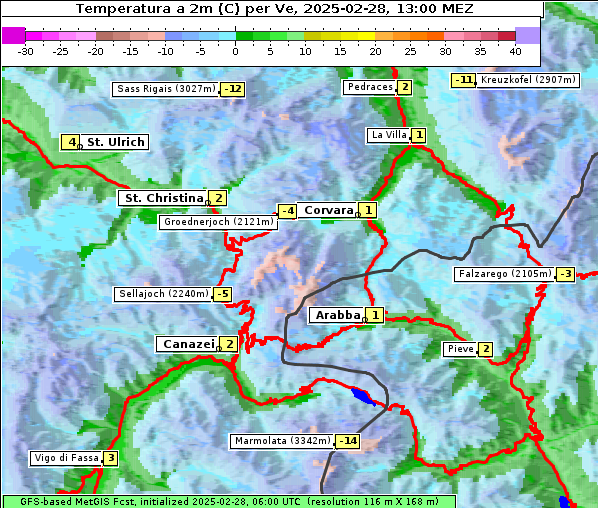 Temperatur, 28. 2. 2025