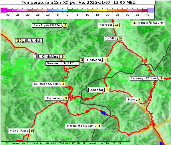 Temperatur, 7. 11. 2025
