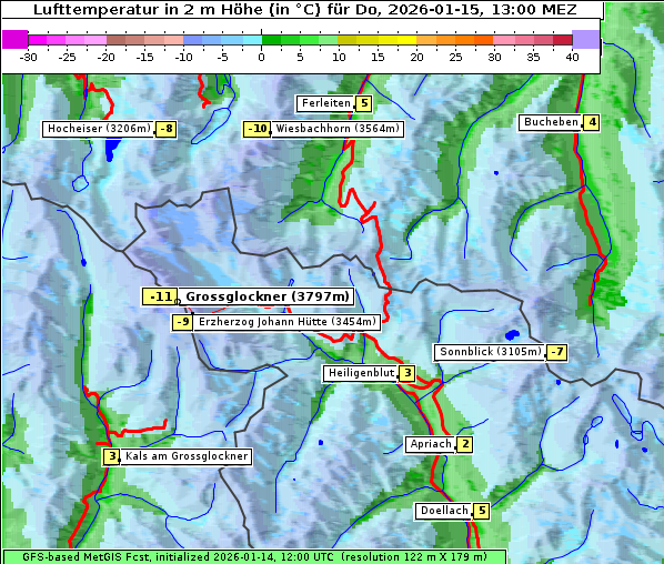 Temperatur, 15. 1. 2026