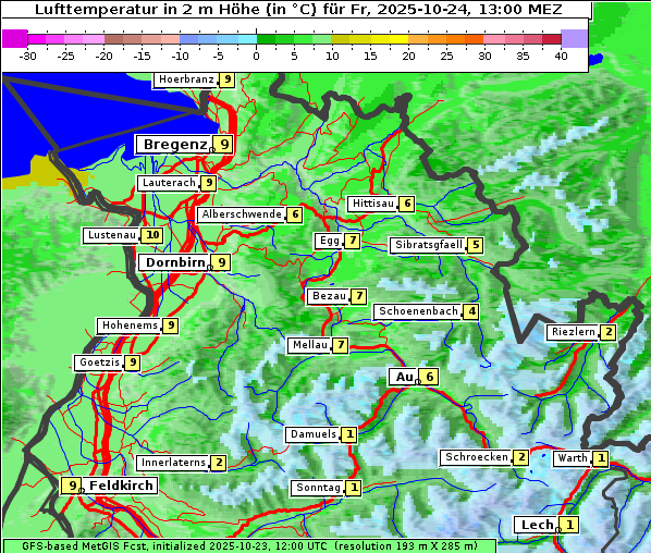 Temperatur, 24. 10. 2025