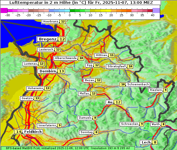 Temperatur, 7. 11. 2025