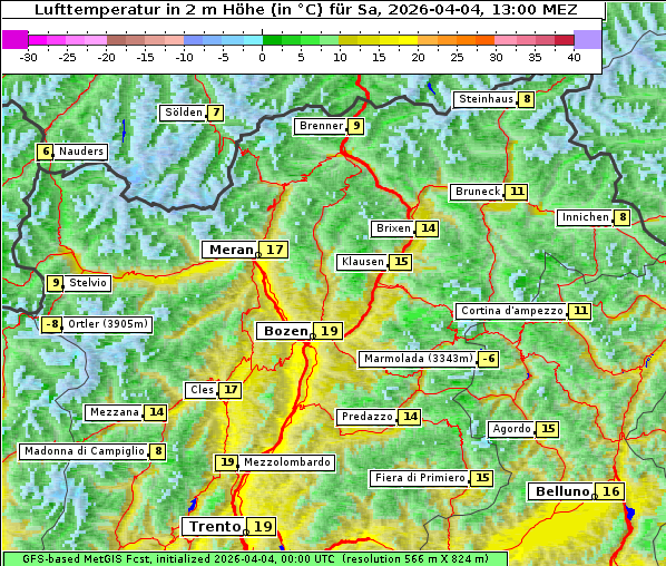 Temperatur, 4. 4. 2026