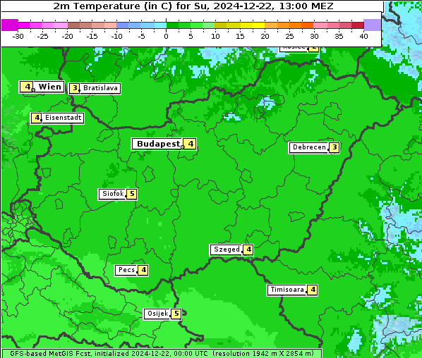 Temperatur, 22. 12. 2024