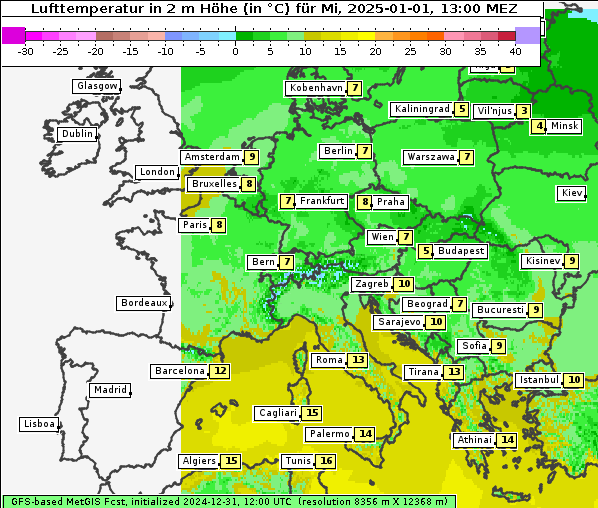 Temperatur, 1. 1. 2025