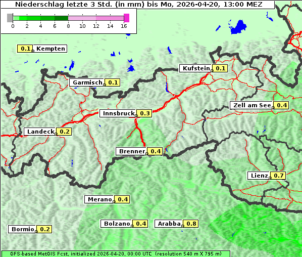 Niederschlag, 20. 4. 2026