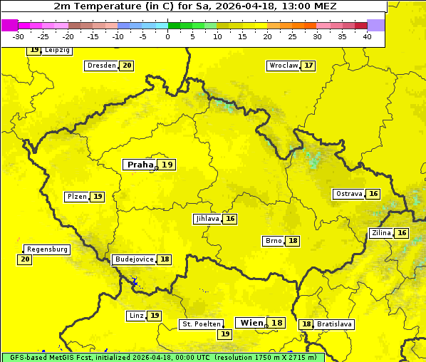 Temperatur, 18. 4. 2026
