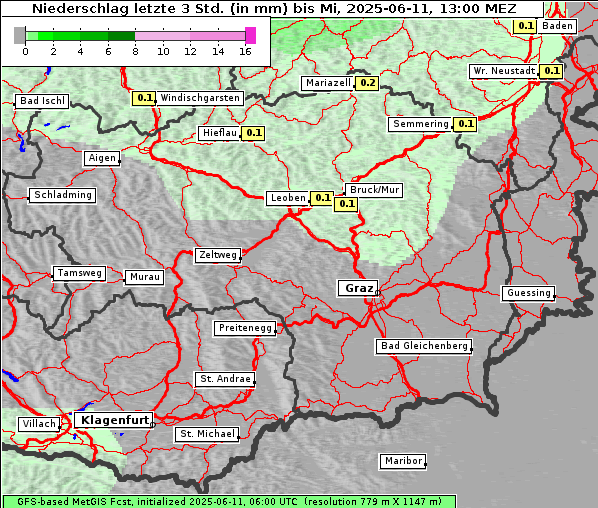Niederschlag, 11. 6. 2025