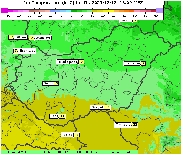 Temperatur, 18. 12. 2025