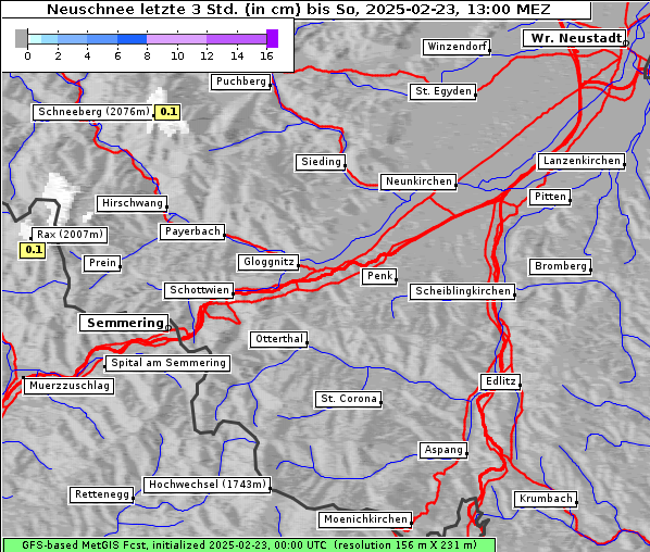 Neuschnee, 23. 2. 2025