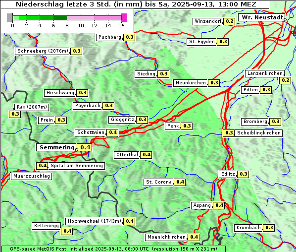 Niederschlag, 13. 9. 2025