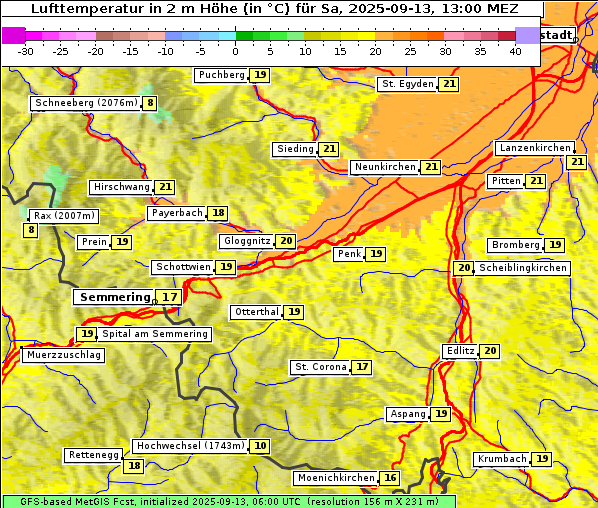 Temperatur, 13. 9. 2025