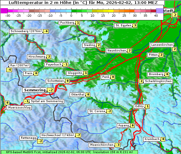 Temperatur, 2. 2. 2026
