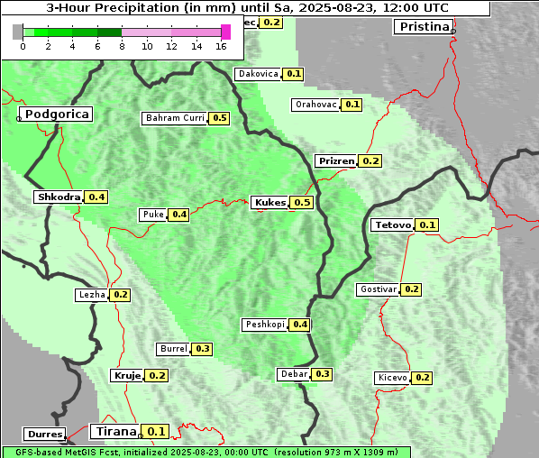 Niederschlag, 23. 8. 2025