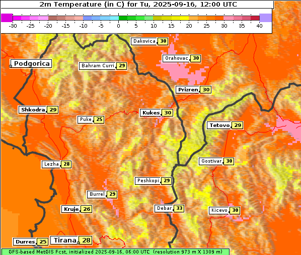 Temperatur, 16. 9. 2025