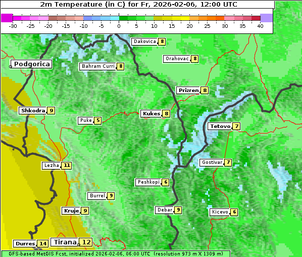 Temperatur, 6. 2. 2026