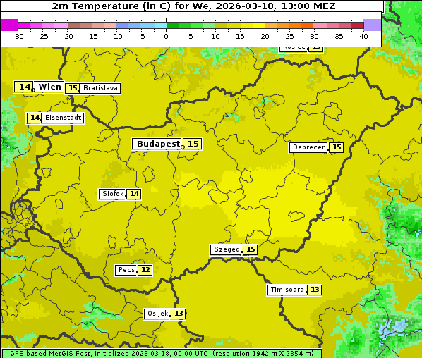 Temperatur, 18. 3. 2026